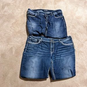 2 pair of plus size Silver Jeans